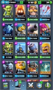 Clash Royale Arena 10 + CV 8 quase CV 9