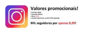 1K de Seguidores no Instagram por 8,99 - PROMOCIONAL - Redes Sociais