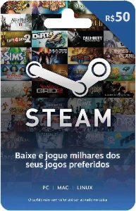 Steam Gift Card - Cartão Pré Pago R$ 50 - Gift Cards
