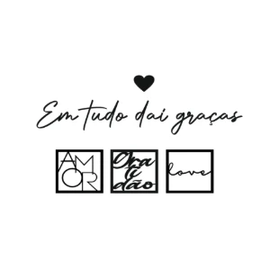 Kit 6 Peças Cantinho da Oração em MDF Preto - Artesanato e Personalizados