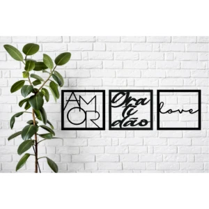 Kit 6 Peças Cantinho da Oração em MDF Preto - Artesanato e Personalizados