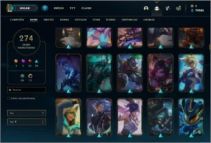 Conta ouro 4 com TODOS os champs e 274 skins ( LEVEL 634 ) - League of Legends LOL