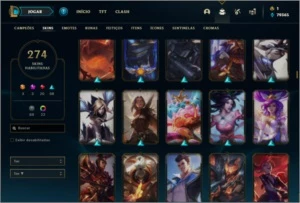 Conta ouro 4 com TODOS os champs e 274 skins ( LEVEL 634 ) - League of Legends LOL