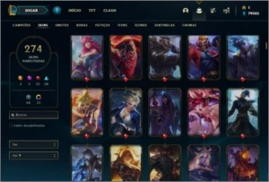 Conta ouro 4 com TODOS os champs e 274 skins ( LEVEL 634 ) - League of Legends LOL