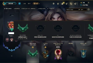 Esmeralda 1 com TODOS os Champs e 206 Skins +2 Prestigios - League of Legends LOL