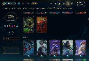 Esmeralda 1 com TODOS os Champs e 206 Skins +2 Prestigios - League of Legends LOL