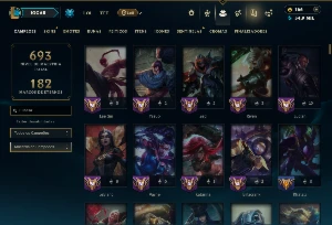 Esmeralda 1 com TODOS os Champs e 206 Skins +2 Prestigios - League of Legends LOL