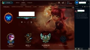 Conta Platina 3, 128 champs, 105 icones, 59 skins - League of Legends LOL