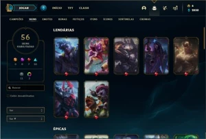 Conta Prata 4 com 64 Champs e 56 Skins + 2 Fragmentos - League of Legends LOL