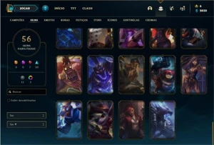Conta Prata 4 com 64 Champs e 56 Skins + 2 Fragmentos - League of Legends LOL