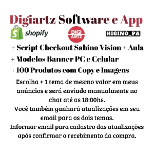 Tema Shopify Digiartz - Software e App + Atualizações - Outros