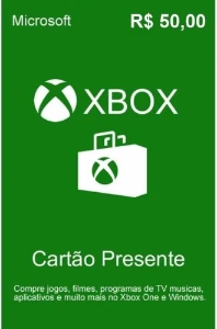 Cartão Presente Pré Pago Xbox Live R$ 50 Reais