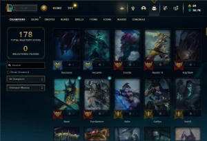 Unranked com 150 Champs e 225 Skins ( Criada em 2012 ) - League of Legends LOL
