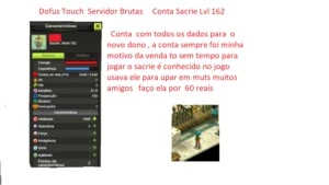 Conta Sacrie Lvl 162 Servidor brutas - Dofus