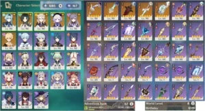 Conta de GI com 180 Summons, 5 Personagens e 5 armas