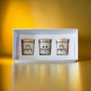 Kit com 3 Velas de Páscoa de 70 g e Caixa - Artesanato e Personalizados