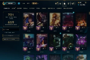 Ferro 4 com TODOS os Champs e 213 Skins +3 Prestigios - League of Legends LOL