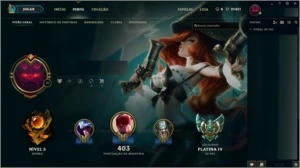 CONTA PLATINA 4 FULL SKIN - League of Legends LOL