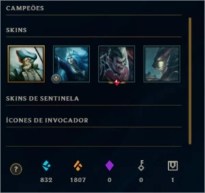 CONTA PLATINA 4 FULL SKIN - League of Legends LOL