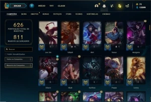Conta Platina 2 com TODOS os champ e 251 Skins + 7 Prestigio - League of Legends LOL