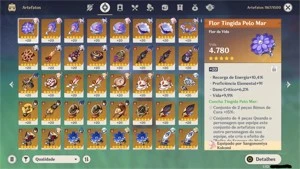 Genshin AR 57 14 Personagens T5, 6 Armas T5 - Genshin Impact