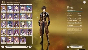Genshin AR 57 14 Personagens T5, 6 Armas T5 - Genshin Impact