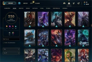 CONTA DE LOL 220 SKINS - LVL 420+ TODOS OS CAMPEÕES - League of Legends