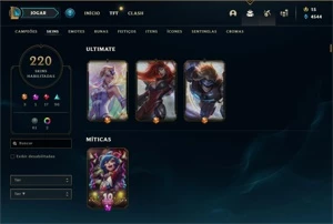 CONTA DE LOL 220 SKINS - LVL 420+ TODOS OS CAMPEÕES - League of Legends