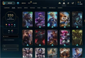 CONTA DE LOL 220 SKINS - LVL 420+ TODOS OS CAMPEÕES - League of Legends