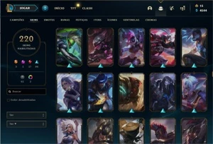 CONTA DE LOL 220 SKINS - LVL 420+ TODOS OS CAMPEÕES - League of Legends