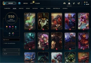 CONTA DE LOL 220 SKINS - LVL 420+ TODOS OS CAMPEÕES - League of Legends