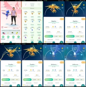 Conta barata com 4 Zapdos + Articuno + Porygon Shiny ✨ C042 - Pokémon