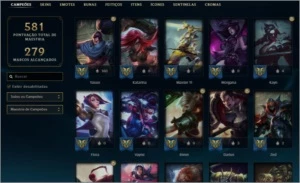 Conta League of Legends, Todos os champs, 307 skins Ex d4 LOL
