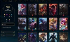 Conta League of Legends, Todos os champs, 307 skins Ex d4 LOL