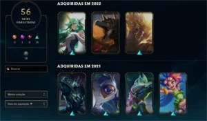 CONTA LOL PRATA 3, 55 SKINS - League of Legends