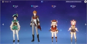 Genshin Impact - AR39 (Venti+Klee+Childe+Mona+ Diona C2...)