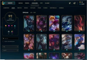 conta lol diamante quase full champ 100 skins - League of Legends