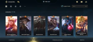 Wild Rift 140 Skins; 27 Lendárias;Dados De Criação;71 Épicas - League of Legends: Wild Rift LOL WR