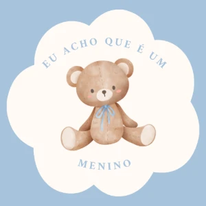 Adesivos para Chá Revelação com Ursinhos - Artesanato e Personalizados