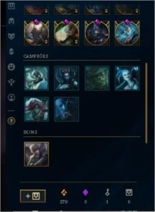 Conta LOL PLat 2 37 skins 107 champ - League of Legends