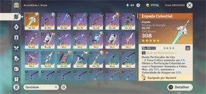 Conta Genshin Impact AR 47 com Ganyu e Raiden + Jean
