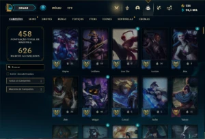 Conta Unranked com TODOS os champs e 594 Skins + 7 Miticas - League of Legends LOL