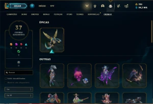 Conta Unranked com TODOS os champs e 594 Skins + 7 Miticas - League of Legends LOL