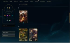 Conta Ouro 3 13 skin - 56 Champ - League of Legends LOL