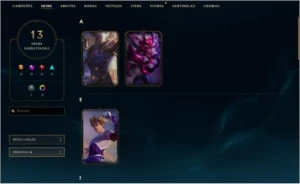 Conta Ouro 3 13 skin - 56 Champ - League of Legends LOL