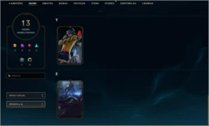 Conta Ouro 3 13 skin - 56 Champ - League of Legends LOL