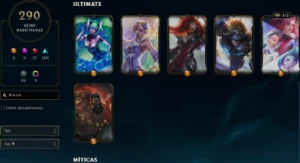 Conta Lol, 290 skins, Todas Ultimate, 7 Skins prestigio - League of Legends