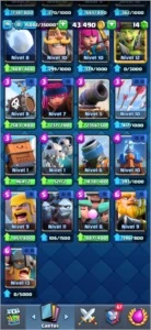 Conta clash Royale nível 11, com 17 lendarias