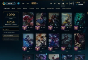 Diamante 4 com TODOS os Champs e 420 Skins +7 Prestigios - League of Legends LOL