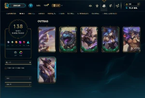 Conta prata 4 TODOS os Champs e 138 Skins ( JG / ADC ) - League of Legends LOL